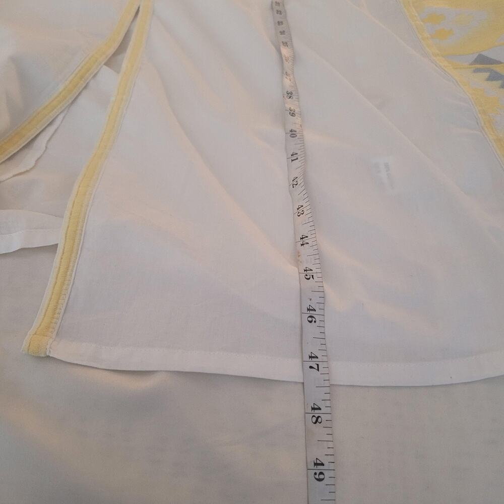 Julia Amory Dress 2XL White Yellow Coatue Caftan Embroidered Boho Maxi Belted - Picture 14 of 15
